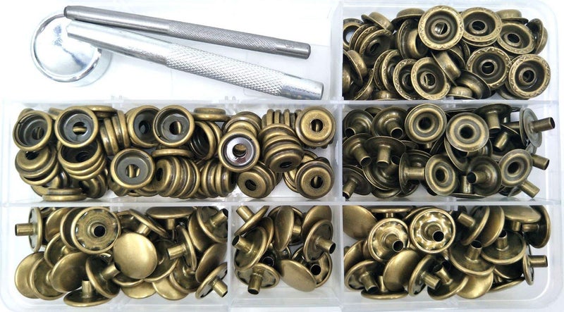INNETOC 70 Sets 15mm 5/8" Heavy Duty Snap Fasteners Kit, Metal Snaps for Leather Crafts Sewing Repair Clothing Button Kit with Snap Installation Tool - Image 2